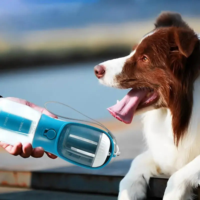 3-in-1 Portable Dog Water Bottle with Food Container & Waste Bag Holder
