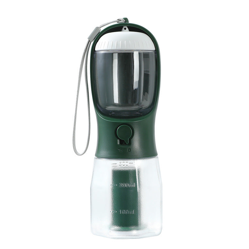 3-in-1 Portable Dog Water Bottle with Food Container & Waste Bag Holder