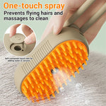 3-in-1 Electric Steam Pet Brush – Detangle, De-Shed & Massage for Cats and Dogs