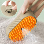 3-in-1 Electric Steam Pet Brush – Detangle, De-Shed & Massage for Cats and Dogs