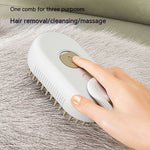 3-in-1 Electric Steam Pet Brush – Detangle, De-Shed & Massage for Cats and Dogs