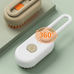 3-in-1 Electric Steam Pet Brush – Detangle, De-Shed & Massage for Cats and Dogs