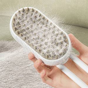 3-in-1 Electric Steam Pet Brush – Detangle, De-Shed & Massage for Cats and Dogs